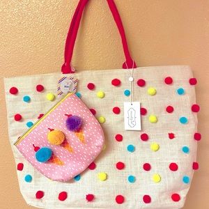 NWT large woven beach tote